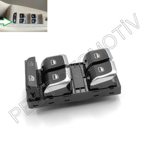 Audi A5 (2008-2011) Sol Dörtlü Cam Açma Düğmesi 8K0959851F