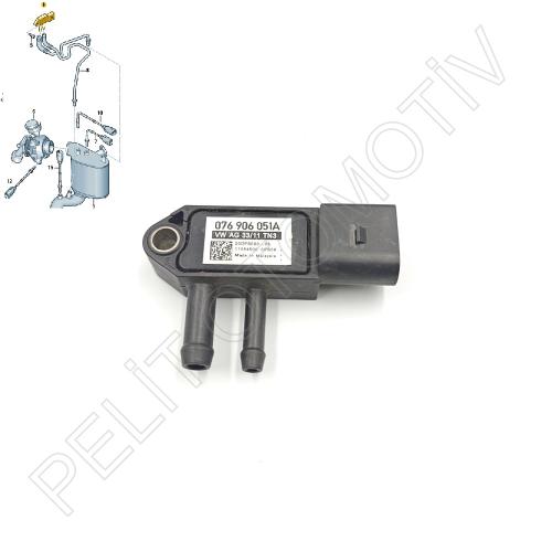 Skoda Dizel Partikül Fark Basınç Sensörü G450 076906051A Orjinal