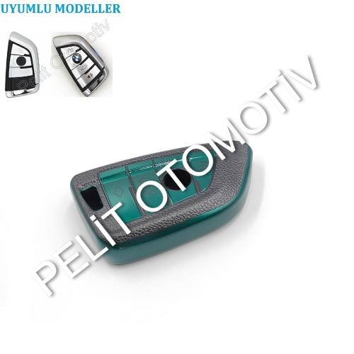 Bmw 1 3 5 7 Serisi Anahtar Kılıfı Süperlüx Yeşil Keyless