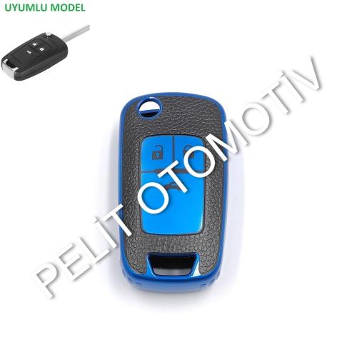 Opel Astra Corsa Mokka Insignia Süperlüx Anahtar Kılıfı Mavi