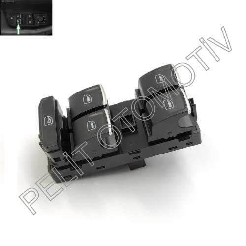 Golf 7 Sol Dörtlü Cam Açma Düğme 5G0959857C