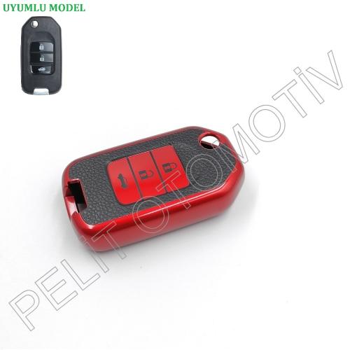 Honda Crv Hrv  Sustalı Anahtar Kılıf Süperlüx Kırmızı