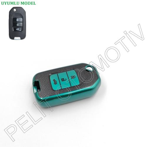Honda Crv Hrv  Sustalı Anahtar Kılıf Süperlüx Yeşil