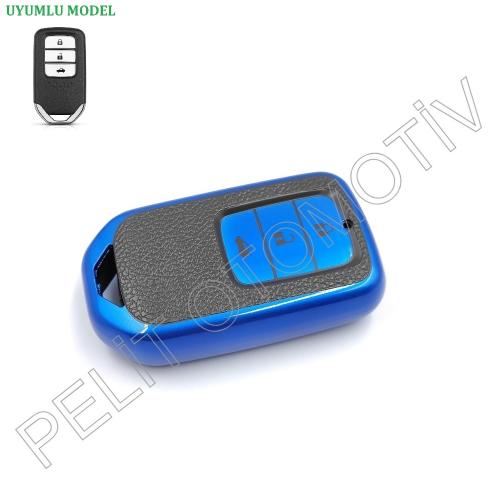 Honda Crv Hrv  Rs Executive Sustasız Anahtar Kılıfı Süperlüx Mavi