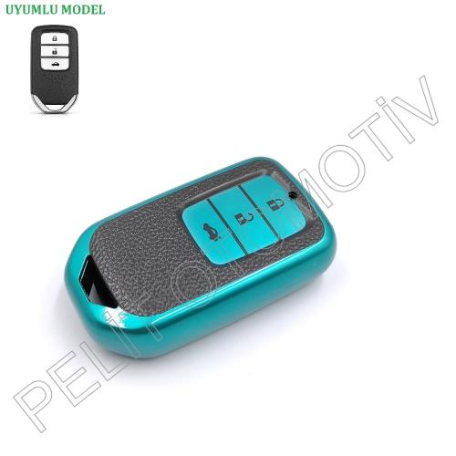 Honda Crv Hrv  Rs Executive Sustasız Anahtar Kılıfı Süperlüx Yeşil
