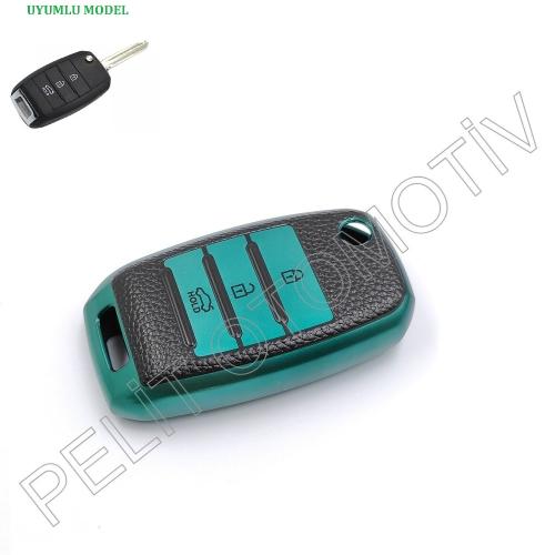 Kia Sportage Sorento Picanto Soul  Anahtar Kılıfı Süperlüx Sustalı Yeşil