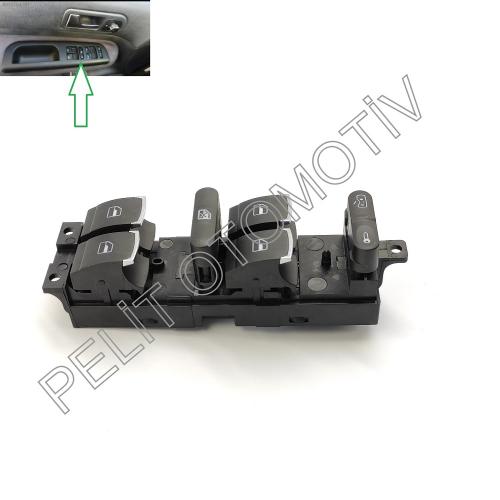 Toledo (1999-2004) Sol Dörtlü Cam Açma Düğmesi 1J4959857D K