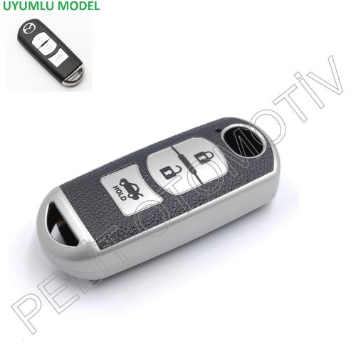 Mazda Cx-3 Cx-5 Cx-7 Cx-9 Anahtar Kılıfı Süperlüx Gümüş