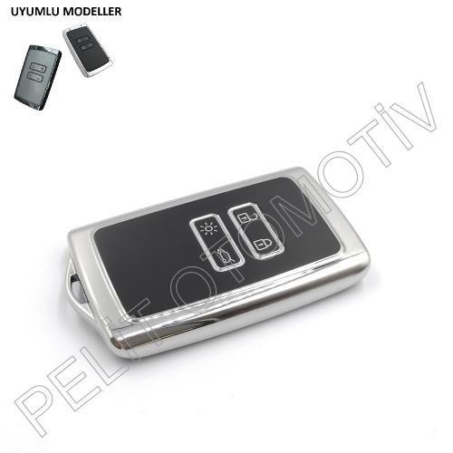 Megane 4 Kaptur Kaleos Kadjar Clio 5 Anahtar Kılıfı Süperlüx Gümüş