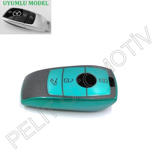 Mercedes E200 E300 GLS GLA Anahtar Kılıfı Süperlüx Yeşil