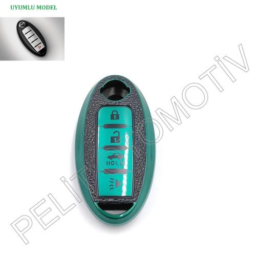 Nissan Juke Micra Anahtar Kılıfı Süperlüx 4 Tuş Yeşil