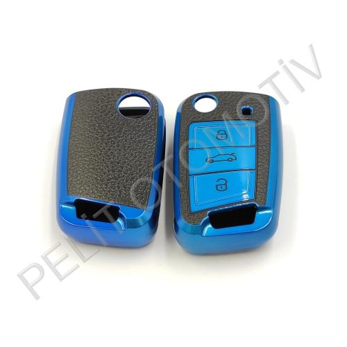Taigo Kumanda Sustalı Anahtar Kılıfı Süperlüx Mavi