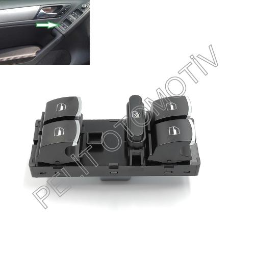 Passat CC (2012-2017) Sol Dörtlü Cam Açma Düğmesi 5K4959857A