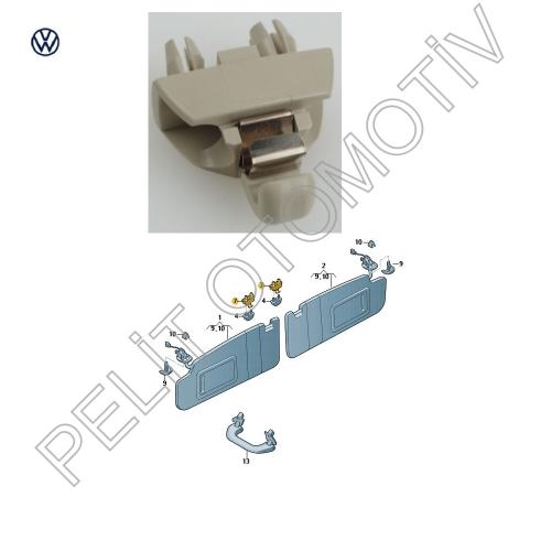 Polo Güneşlik Braketi Tavan klips 1S0857561 Bej (2010-2018)