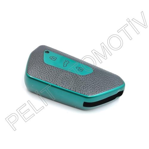 Seat Leon MK4  Anahtar Kılıfı Süperlüx Yeşil