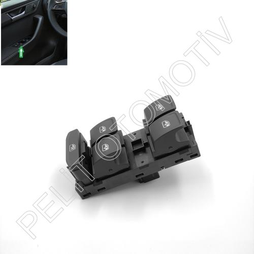 Skoda Rapid Sol Dörtlü Cam Açma Düğmesi 6V1959857A
