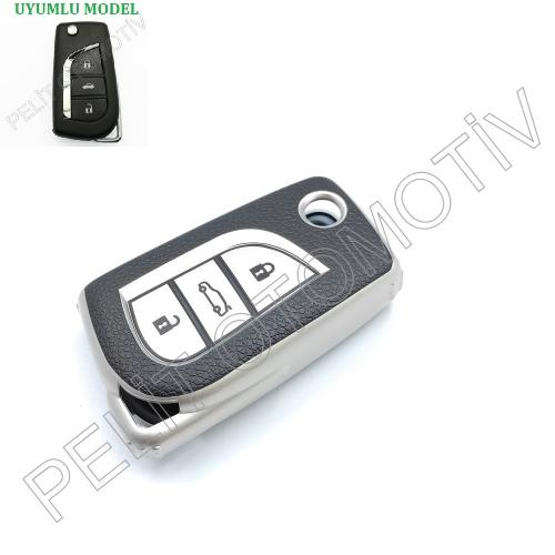 Toyota Verso Chr Hilux Anahtar Kılıfı Süperlüx Gümüş