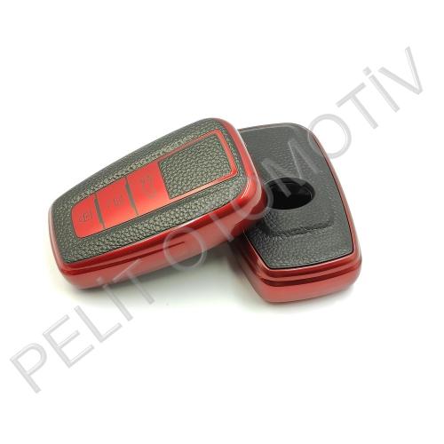 Toyota Land Cruiser Kumanda Anahtar Kılıfı Süperlüx Kırmızı