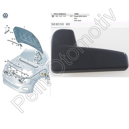 VOLKSWAGEN MOTOR KAPUT AÇMA KOLU  6R1823533 3G0823533