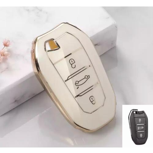 Citroen C3 C4 Elysee C5 Aircross Ds3 Ds4 Ds5 Süperlüx Anahtar Kılıfı Beyaz