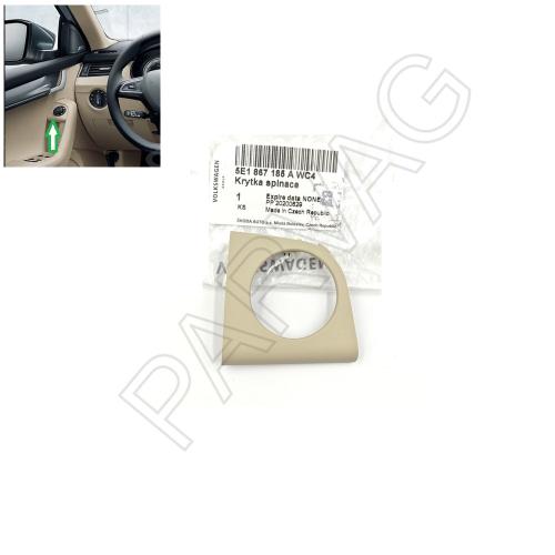 Octavia Ayna Ayar Düğme Yuvası 5E1867185A WC4 Bej (2013-2021) Orjinal